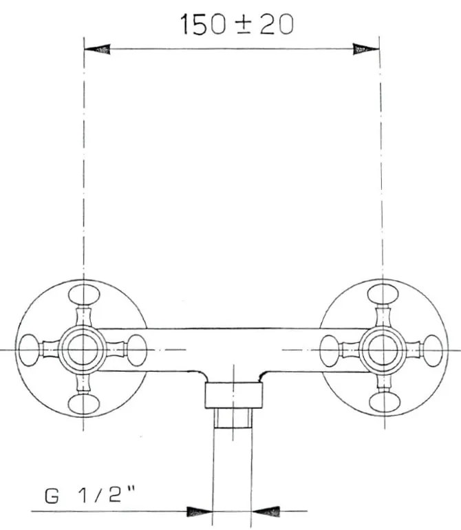 Baterie în culoarea bronzului pentru duș cu montare pe perete (1 ieșire) Antea – Sapho