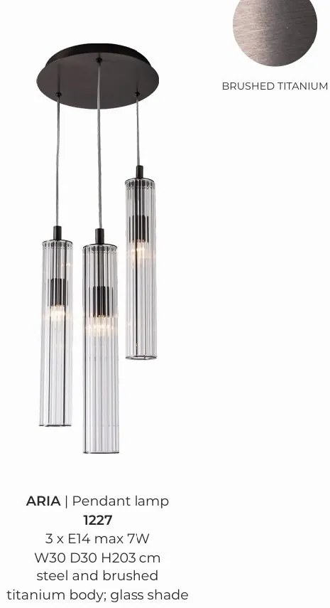 Lustra cu 3 pendule design modern ARIA titan periat