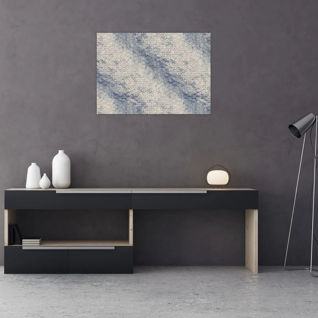 Tablou pe sticlă - Model de valuri (70x50 cm)