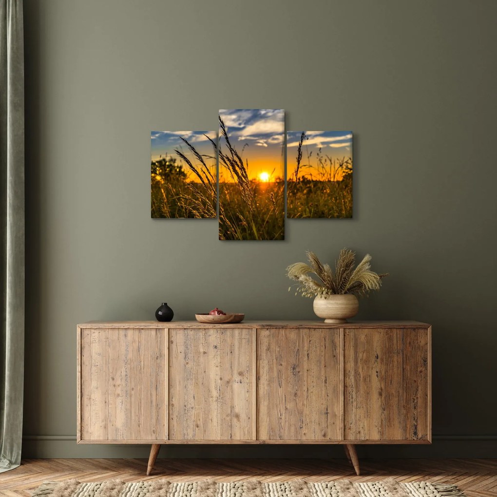 Tablou cu câmp în apus de soare (90x60 cm)