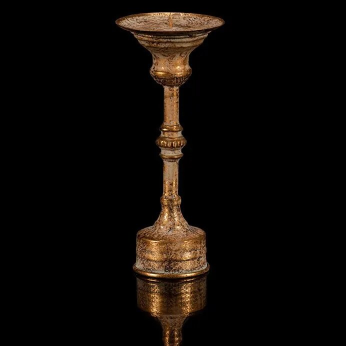 Sfeșnic metalic pe soclu Candela 23 cm, auriu, 23 cm