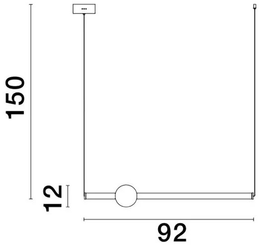Lustra LED suspendata design modern Neutron auriu