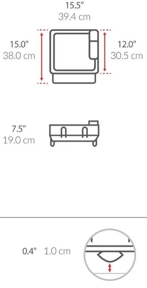 Scurgător de vase Simplehuman Compact , oțel,plastic, FPP, negru