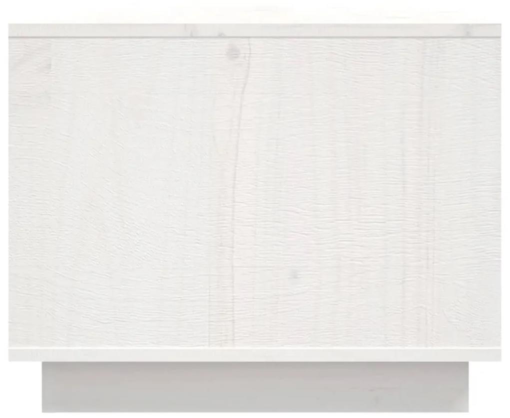Masuta de cafea, alb, 80x50x40 cm, lemn masiv de pin
