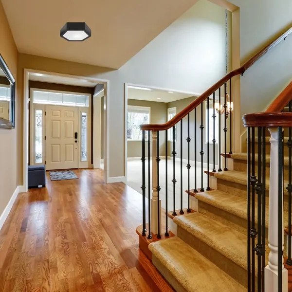 Plafonieră HEX 1xE27/60W/230V d. 32 cm negru pin