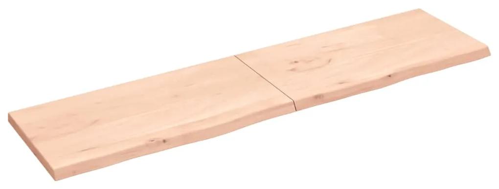 363608 vidaXL Poliță de perete, 200x50x(2-4)cm, lemn masiv de stejar netratat