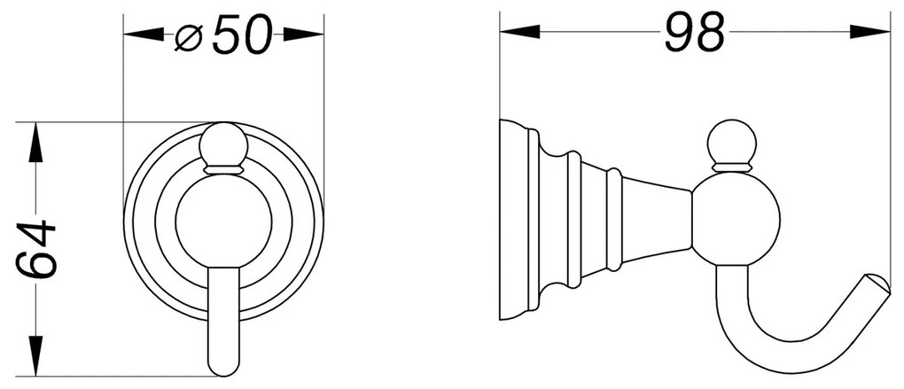 SAPHO 1317-01 Cârlig Diamond, argintiu