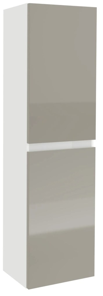 Soldat Baie Zed, Suspendat, 2 Usi, Gri Lucios/Alb, MDF, L 29 x l 22 x 104 cm