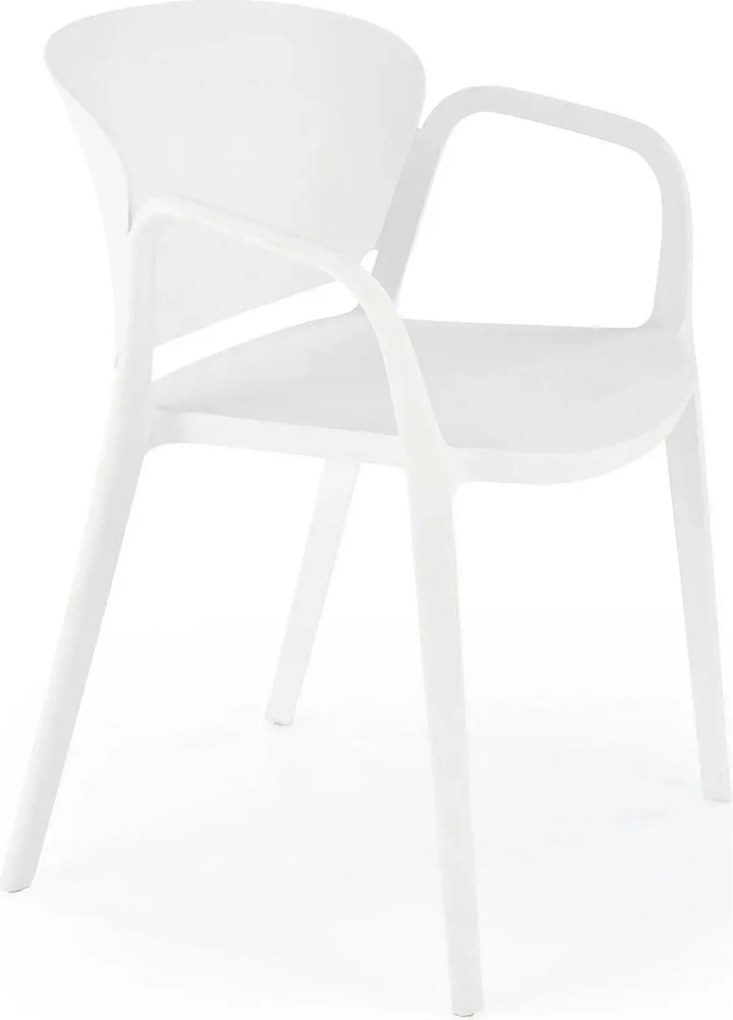 Scaun afara K491, alb, polipropilena, 60x56x76 cm