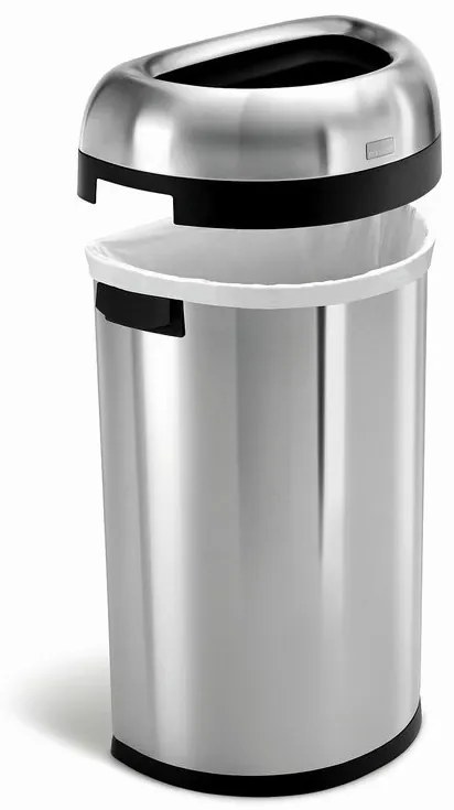 Coș semirotund deschis 60 l, oțel mat, oțel inoxidabil
