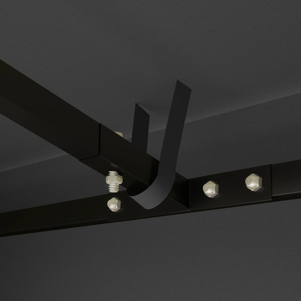 Outsunny Prelată de rezervă 3 x 3 m pentru pavilion, prelată pentru pavilion de grădină, cu orificii de scurgere, UPF30+, gri închis | Aosom Romania