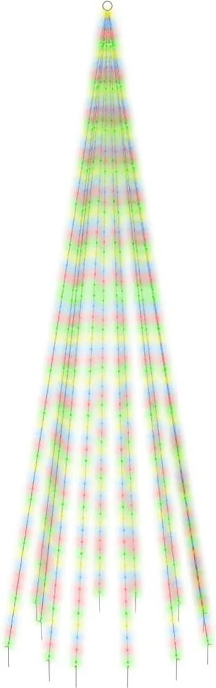 vidaXL Brad de Crăciun pe catarg, 732 LED-uri, multicolor, 500 cm