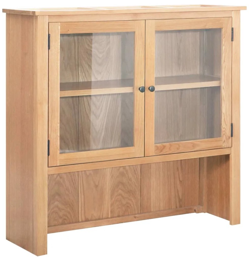 247597 vidaXL Vitrină de birou, 110 x 33,5 x 105 cm, lemn masiv de stejar