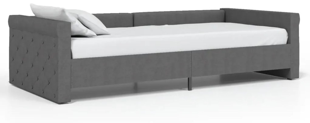 337194 vidaXL Pat de zi, gri închis, 90x200 cm, textil, USB