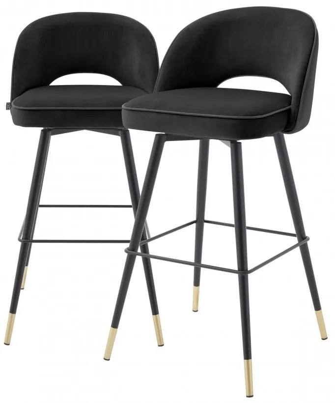 Set de 2 scaune de bar design modern Cliff, negru 114574 HZ