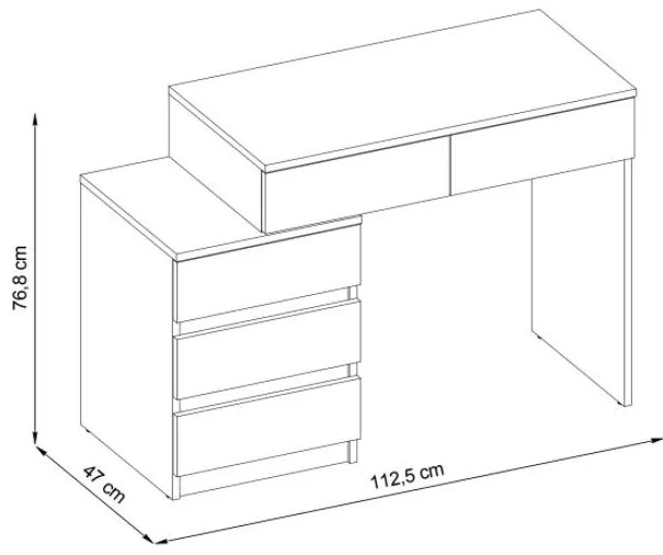 SEM510 - Set Masa toaleta, 112 cm, cosmetica machiaj, masuta vanity, oglinda cu LED-uri cu sau fără Priza, cu sau fara scaun - Culoarea Stejar