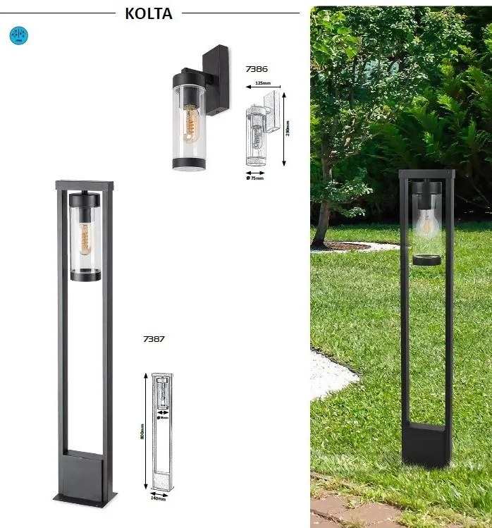 Aplica pentru iluminat exterior design modern IP44 Kolta negru