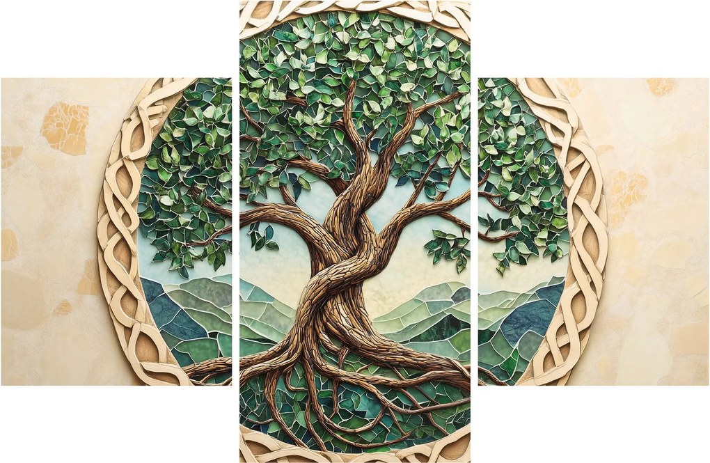 Tablou – Arborele vieții împletit (90x60 cm)