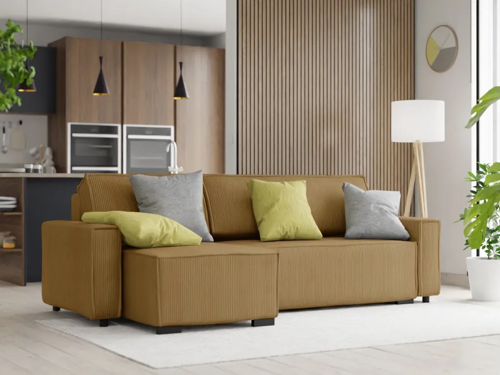 Coltar extensibil cu taburet SMART SET, mustar