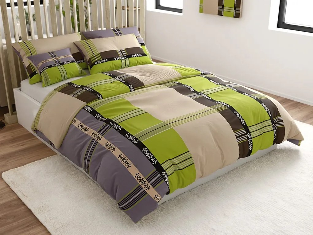 Lenjerie de pat policoton DANIELA POLY verde Dimensiune lenjerie de pat: 70 x 90 cm | 140 x 220 cm