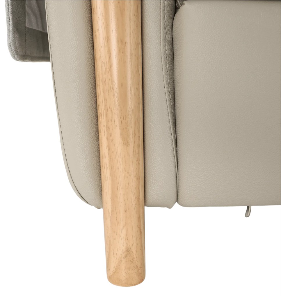 Canapea complet tapiţată 3 locuri, piele / piele ecologică gri deschis, LINSY