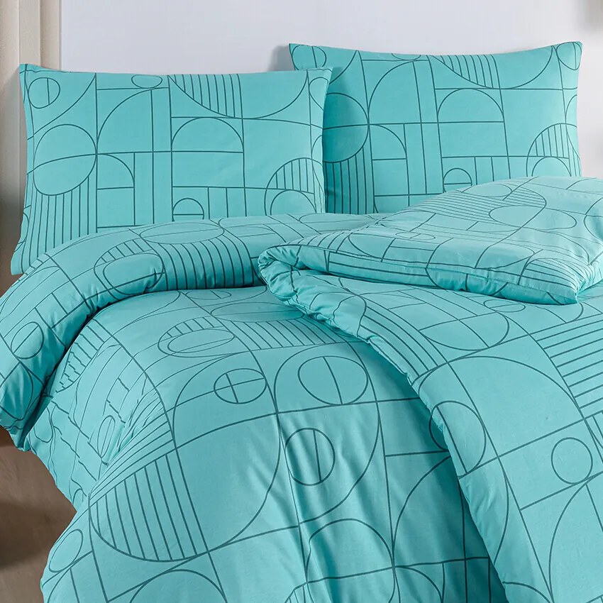 BedTex Lenjerie de pat din bumbac Geo Aquatic Awe, 140 x 220 cm, 70 x 90 cm, 140 x 220 cm, 70 x 90 cm
