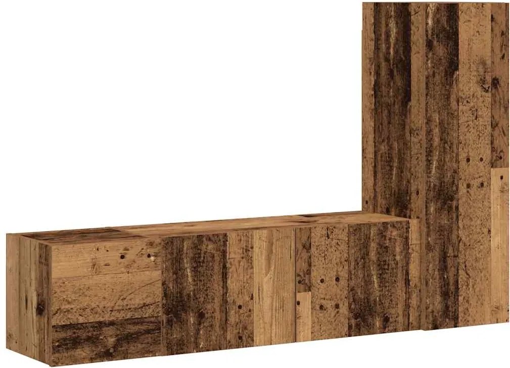 vidaXL Dulapuri TV montate pe perete 3 buc Lemn vechi lemn prelucrat