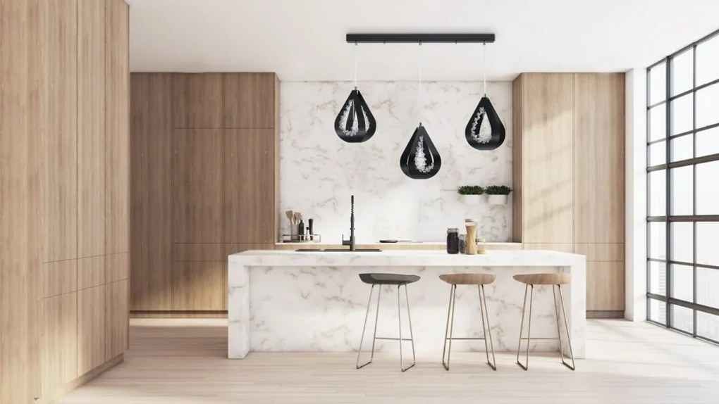 Lustra moderna cu 3 pendule design LUX realizata manual ALMOND XL A