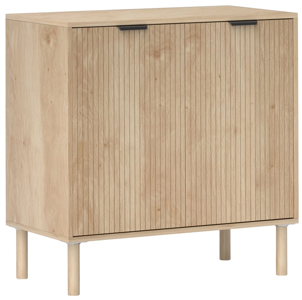 HOMCOM Dulap de Depozitare cu 2 Uși și Rafturi Reglabile, 78x40x77,5 cm, Stejar | Aosom Romania