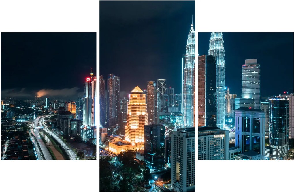 Tablou - Noaptea în Kuala Lumpur (90x60 cm)