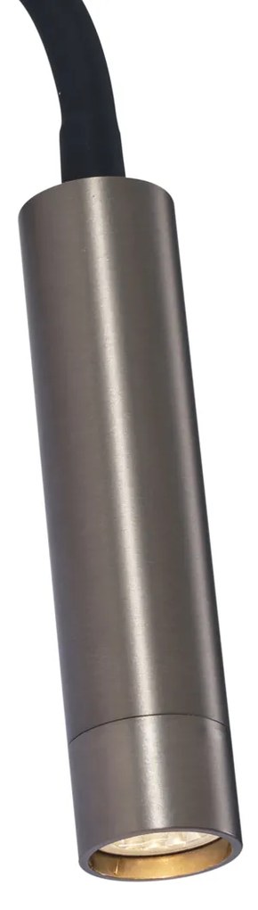Lampă de perete modernă gunmetal cu USB-C - Gosna