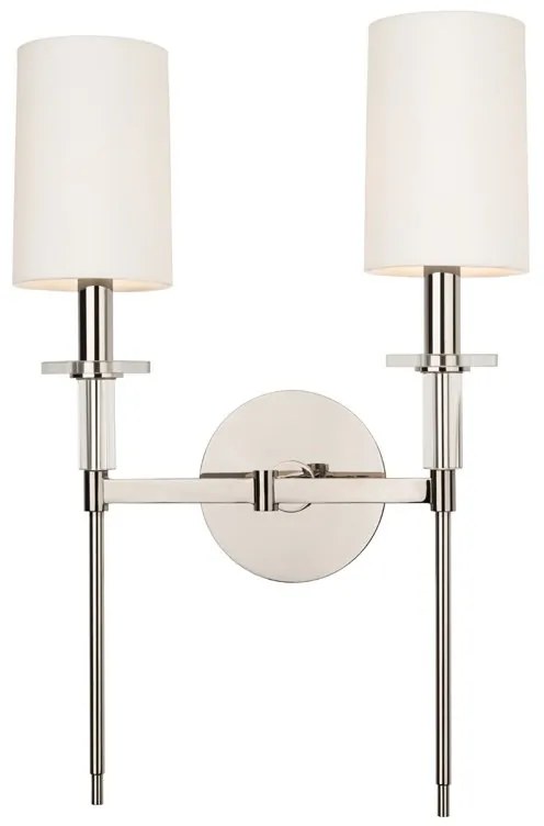 Aplica de perete design clasic AMHERST nichel lucios, cu 2 surse de lumina