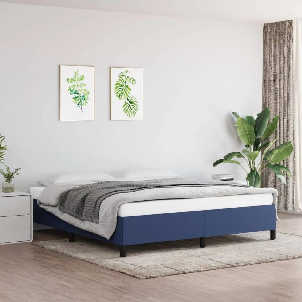 347088 vidaXL Cadru de pat, albastru, 180 x 200 cm, material textil