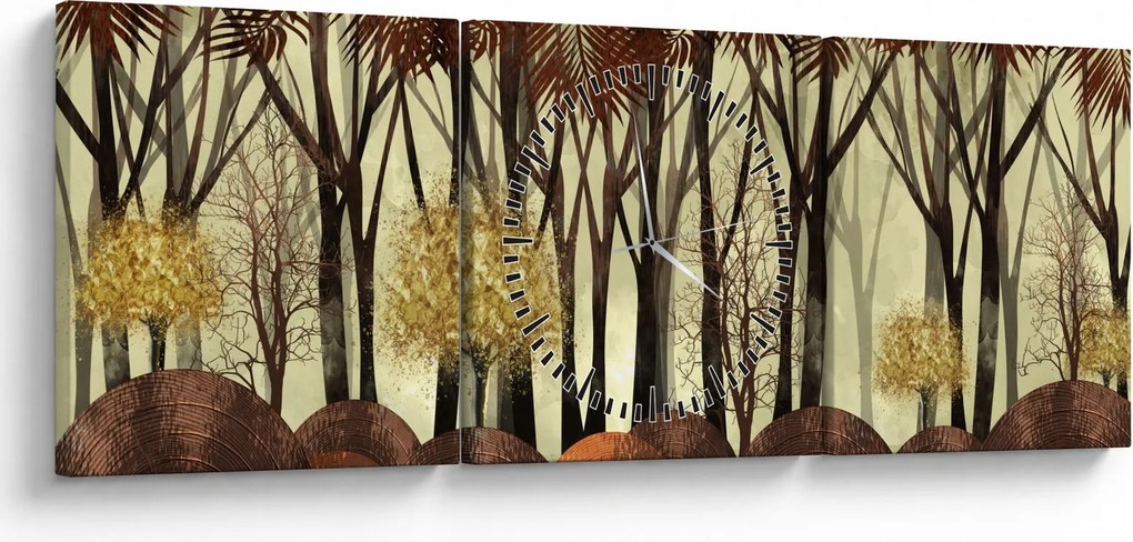 Tablou - Pădure decorativă (cu ceas) (90x30 cm)