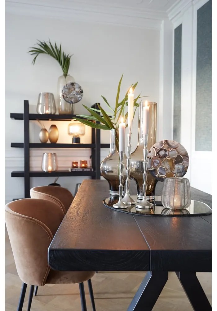 Scaun de dining maro din catifea Elyna – Light & Living