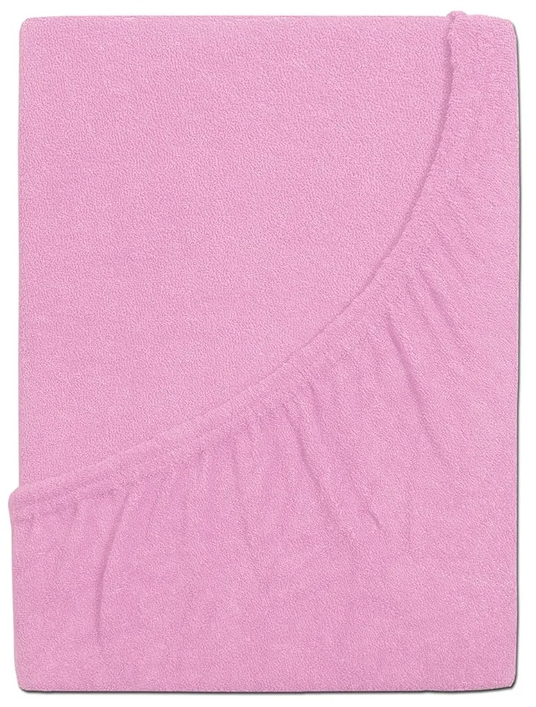 Cearșaf de pat 4Home din frotir Ideal roz , 60 x120 cm, 60 x 120 cm
