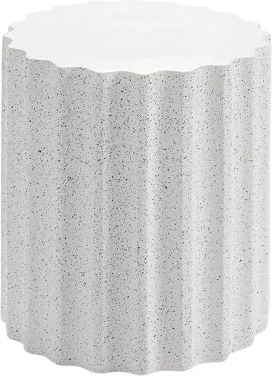 Măsuță de cafea rotundă Tiaris 41 cm - terrazzo alb