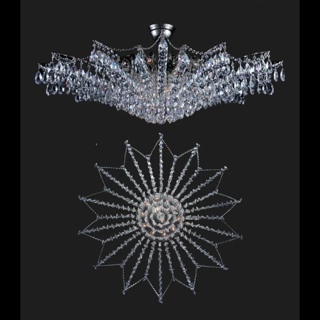 Plafoniera moderna cristal Bohemia 120cm