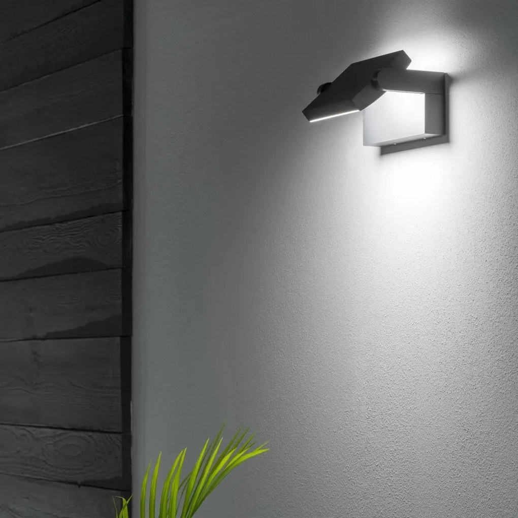Aplica LED orientabila pentru exterior IP54 Swipe ap gri