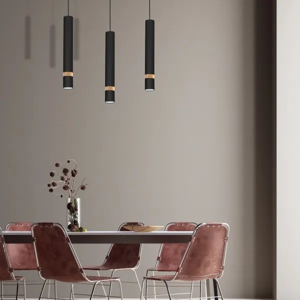 Lustră pe cablu JOKER BLACK WOOD 3xGU10/8W/230V