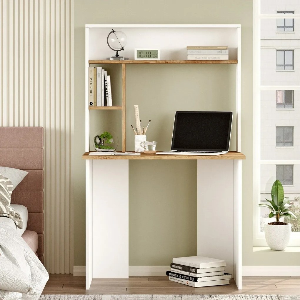 Masă de birou Brino Atlantic Pine and White