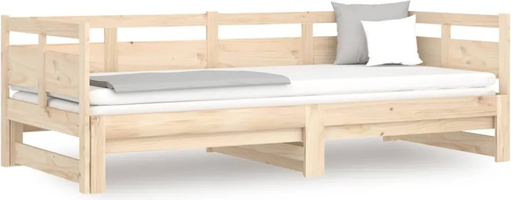 vidaXL Pat de zi extensibil, 2x(80x200) cm, lemn masiv de pin
