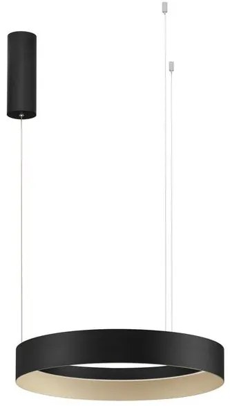 Lustra circulara aluminiu negru/auriu LED CCT LUMIA 50cm