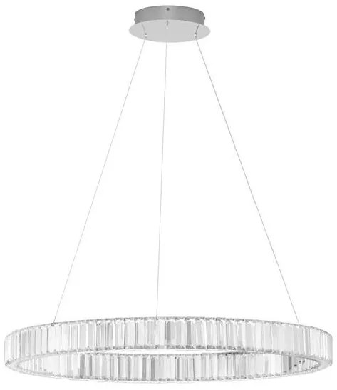 Lustra LED suspendata , dimabila, cristal design elegant AURELIA crom 80cm