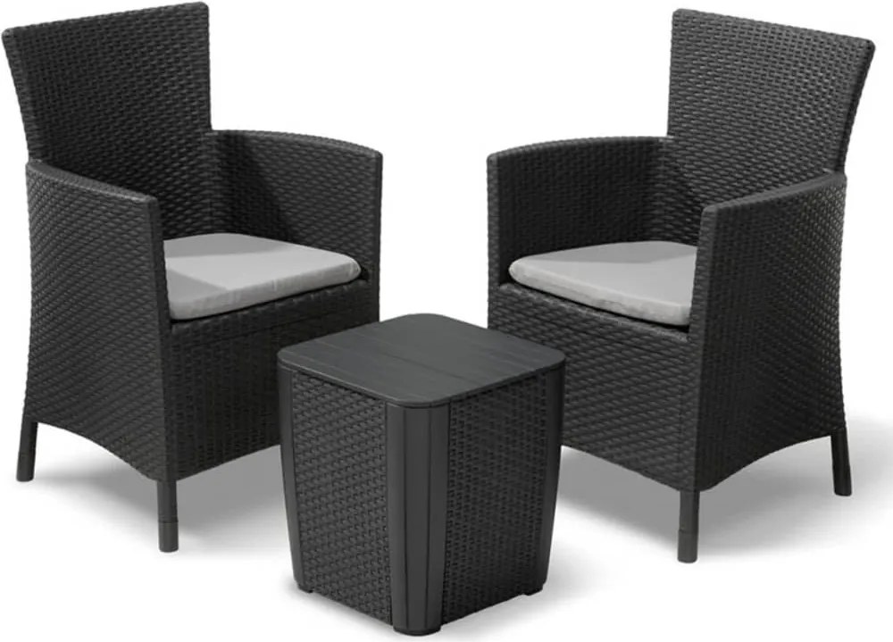 Keter Set mobilier de exterior Iowa, 3 piese, grafit 223929