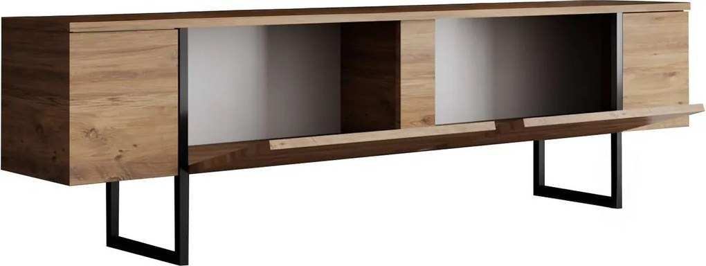 Comoda TV, Hanah Home, Luxe, 180x30x50 cm, Pin Atlantic / Negru