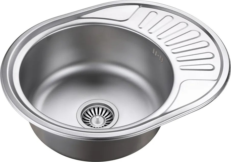 Chiuveta inox Quadron Jim 216 cu o cuva si picurator finisaj inox texturat 57x45 cm