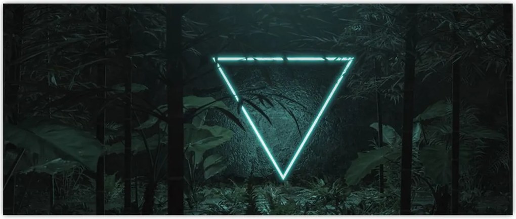 Tablou - Triunghi de neon în junglă (120x50 cm)