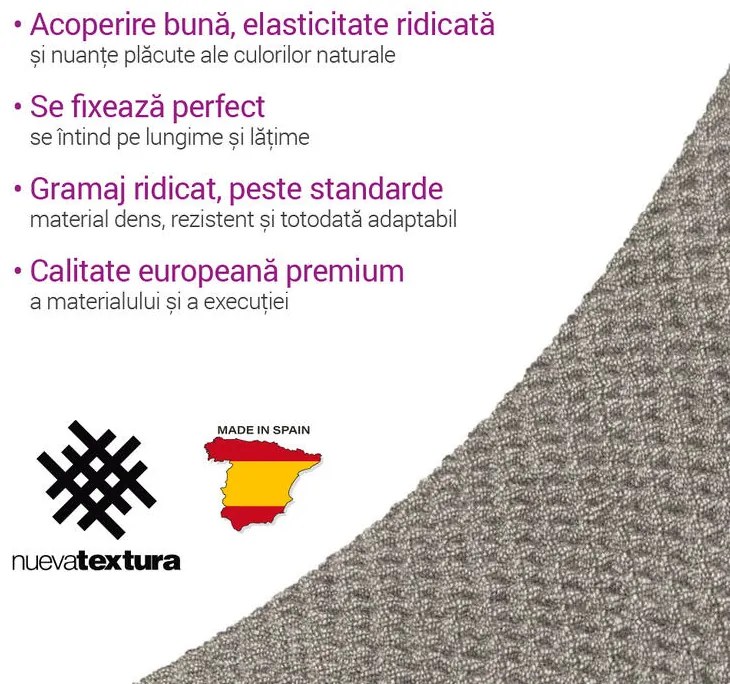 Huse super elastice HARMONIA gri deschis colțar (l. 340 - 540 cm)