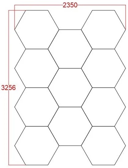 Panou LED HoneyComb, 11 Hexagoane, Lumină Rece 6500K, 368W